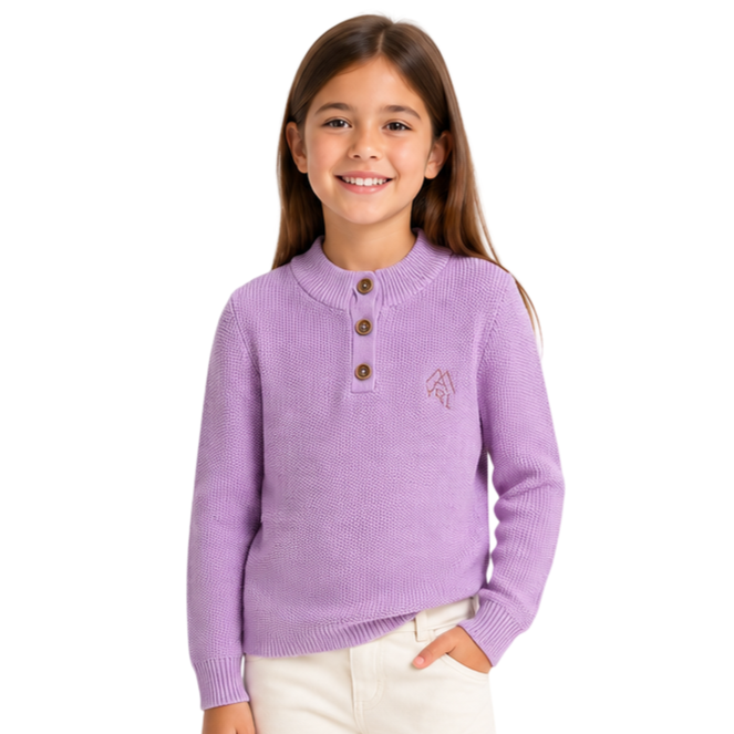 Mayoral - Little Girls Knitted Cotton Lilac Sweater