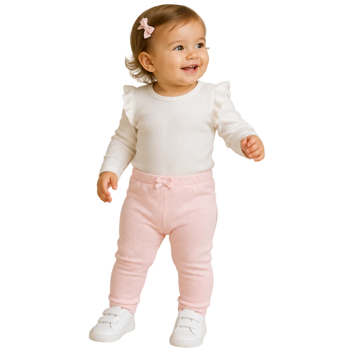 Mayoral - Little Girls Pink Leggings with Ribbon Waist Design