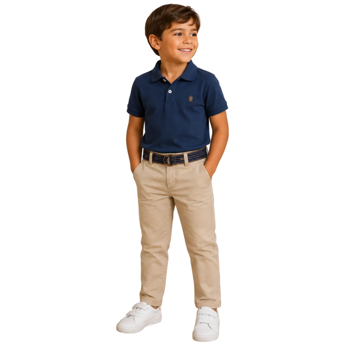 Mayoral - Little Boys Chino Pants Khaki with Belt