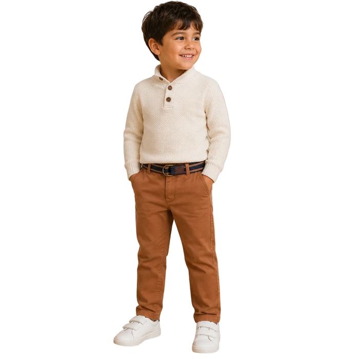 Mayoral - Little Boys Chino Bronze with Belt