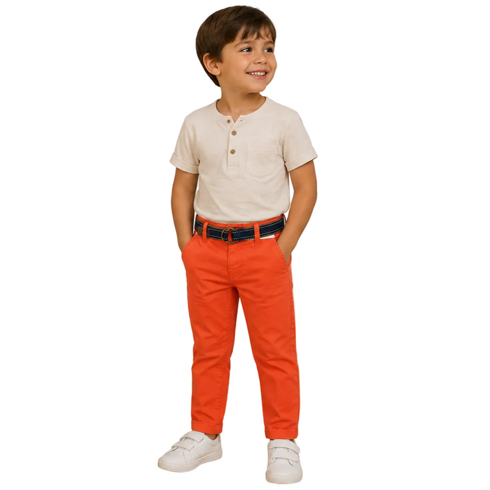 Mayoral - Little Boys Chino Orange with Belt