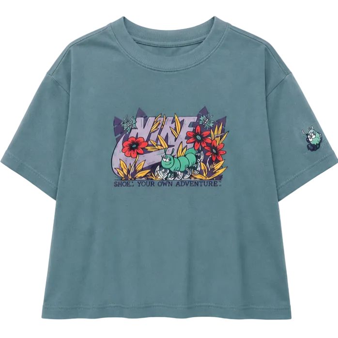 Nike - Little Girls Loose Fit Short Sleeve Shirt Embroidered Bug