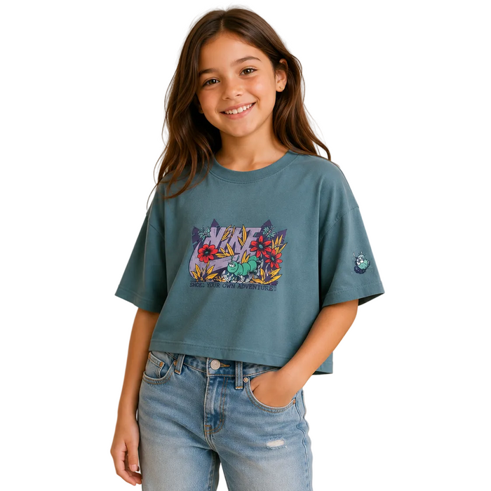 Nike - Little Girls Loose Fit Short Sleeve Shirt Embroidered Bug