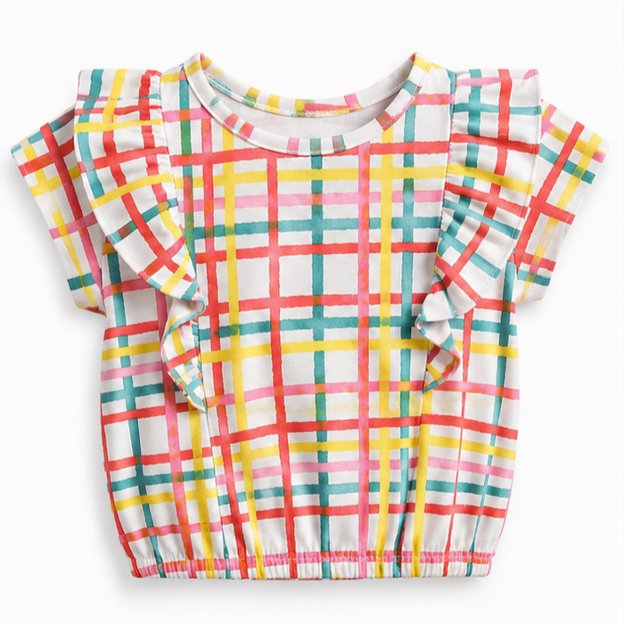 Epic Threads - Little Girls Ruffled Short Sleeve Gingham Design Shirt (3)
