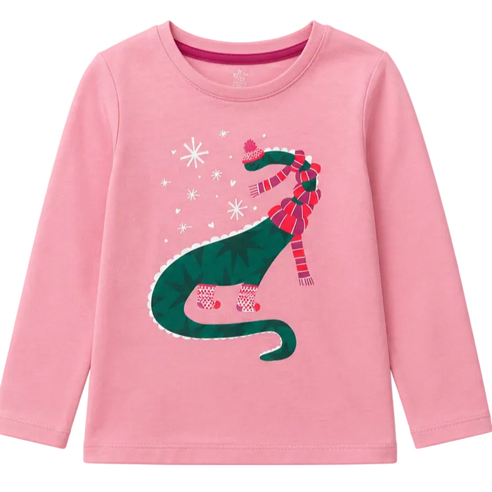 Epic Threads - Little Girls Long Sleeve Shirt Dinosaur Christmas Graphics
