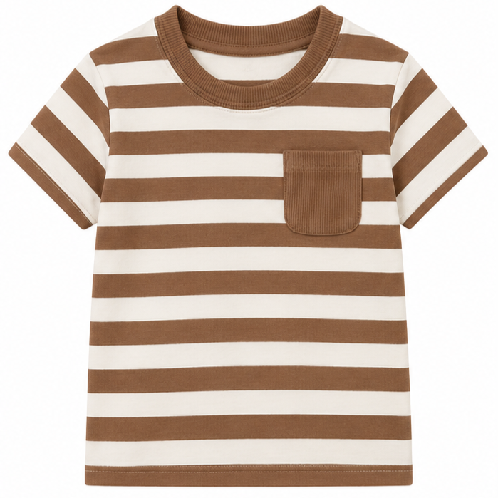 First Impression - Little Boys Stripes with Pocket T-Shirt