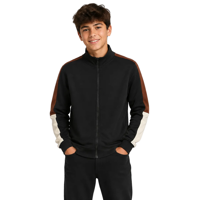 Univibe - Big Boys Black Full-zip Track Jacket