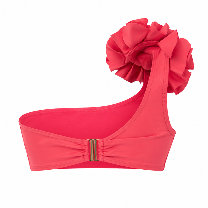 V by Very - Women's One Shoulder Pink Rosette Bikini Top