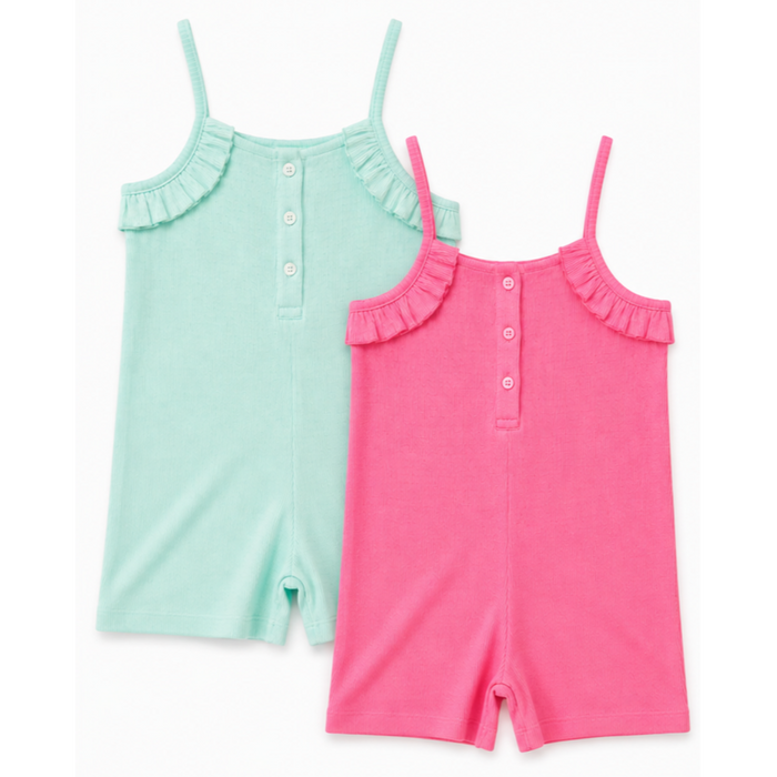 V by Very - Little Girls 2-Pc Sleeveless Everyday Romper Suit