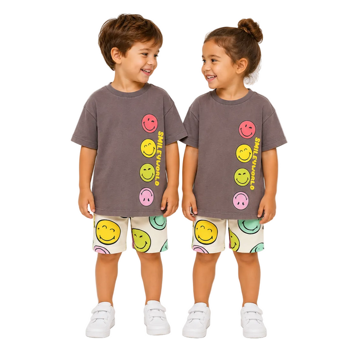 Smiley World - Unisex Toddler T-Shirt and Bike Short Set