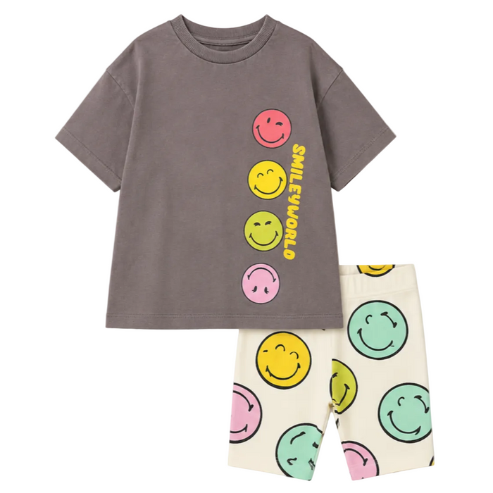 Smiley World - Unisex Toddler T-Shirt and Bike Short Set