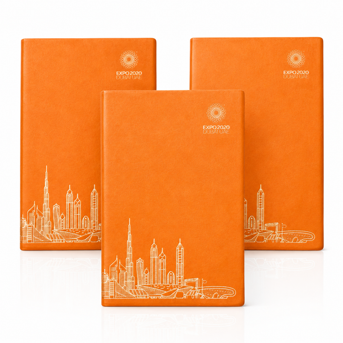 Expo 2020 Dubai Skyline A5 Notebook 3pcs for 10AED (Orange)