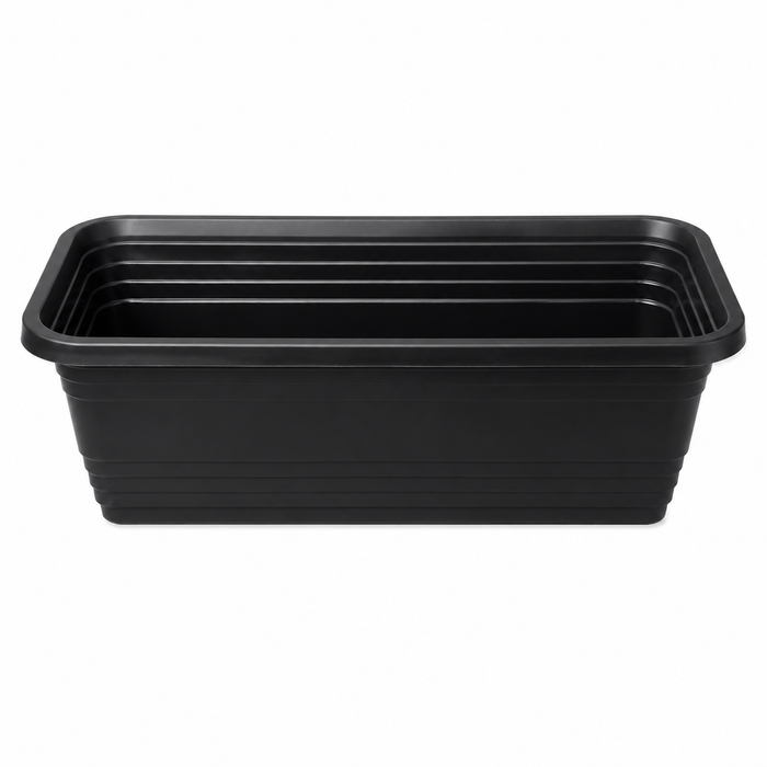 Black-Colored Plastic Rectangular Through Planter