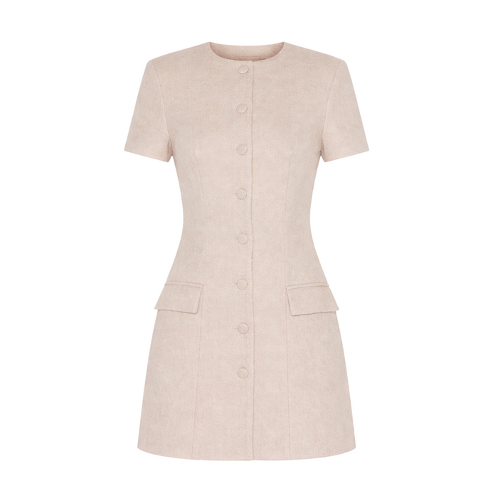 PrettyLittleThing - Herringbone Tailored Short Sleeves Mini Dress