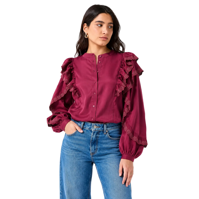 V by Very - Broderie Ruffle Sleeve Shirt (18)