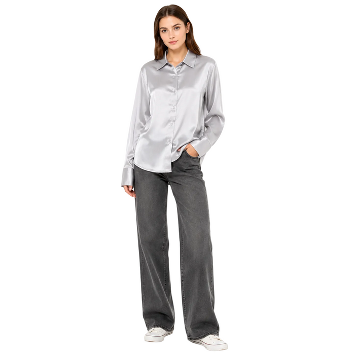 V by Very - Satin Button Up Shirt (18)