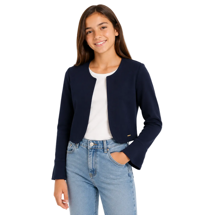 Mayoral - Big Girls Open Front Cardigan Blazer Navy Blue