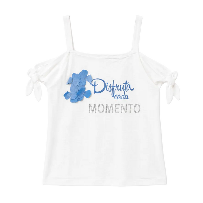 Mayoral - Big Girls Sleeveless Top "Disfruta Cada Momento" Design