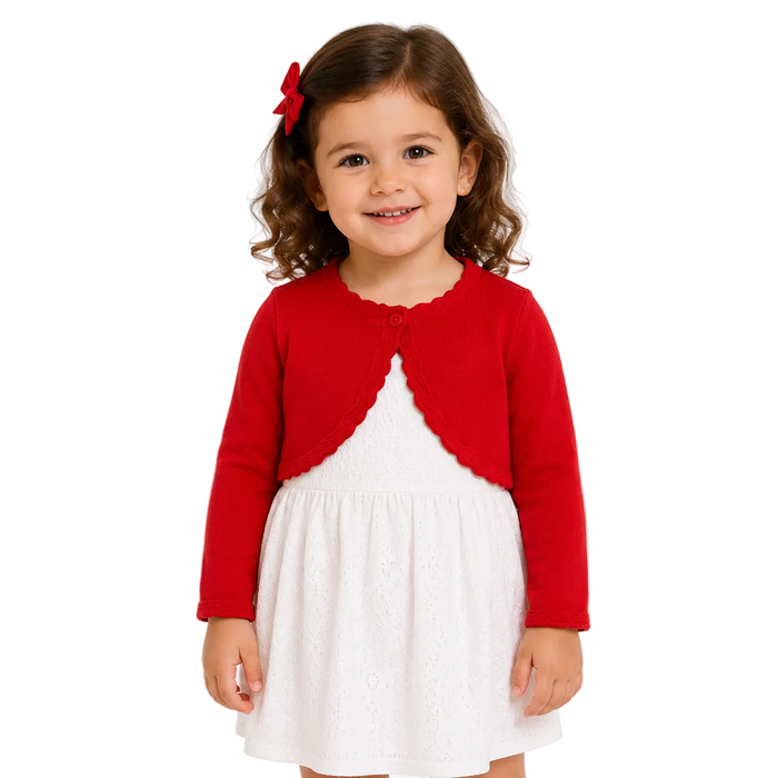 Mayoral - Little Girls Cropped Cardigan Red