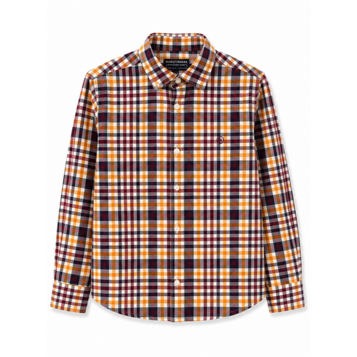 Mayoral - Big Boys Nukutavake Long Sleeve Checkered Red/Yellow/Navy Polo