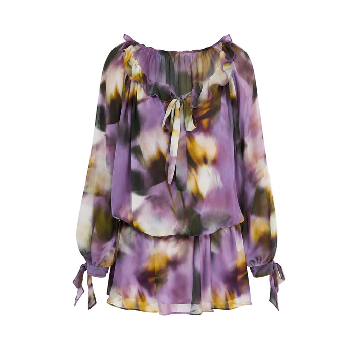 V by Very - Dropped Hem Tie Printed Mini Dress (16)