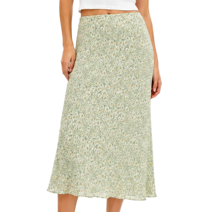 Mango - Belle Floral Elasticated Waist Midi Skirt (XXS-XS)