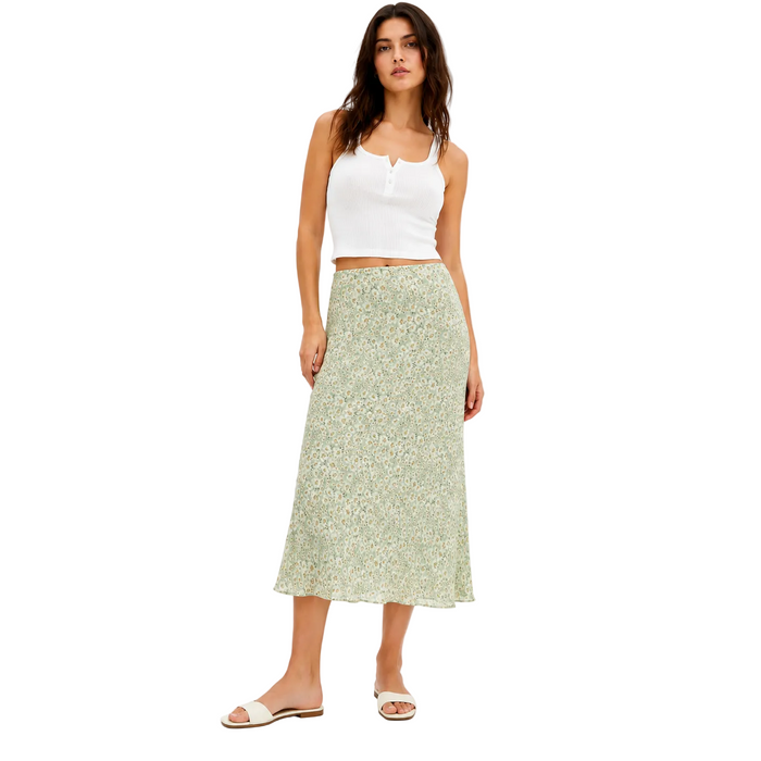 Mango - Belle Floral Elasticated Waist Midi Skirt (XXS-XS)