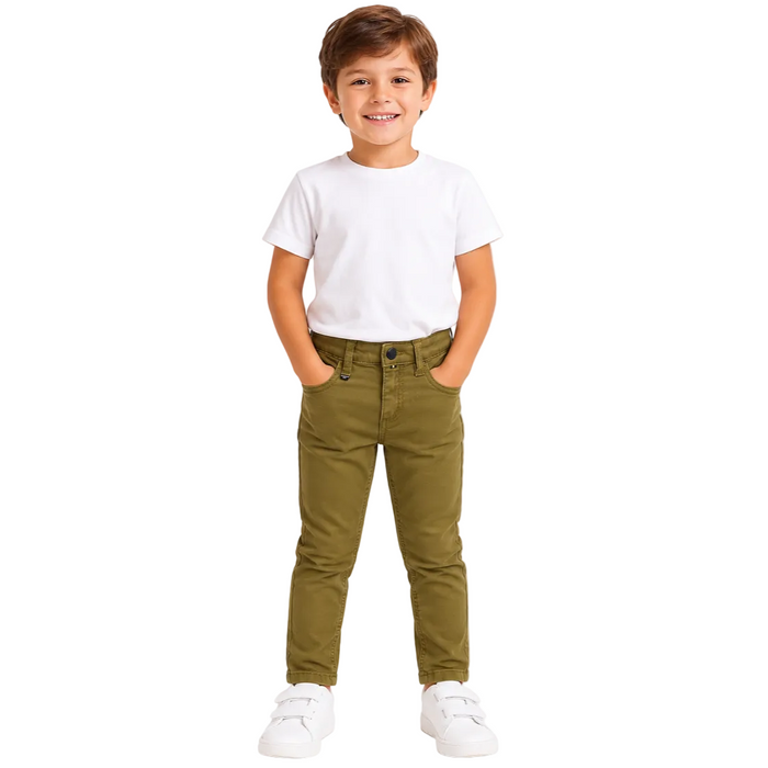 Mayoral - Little Boys Slim Fit Chino Pants Olive Green
