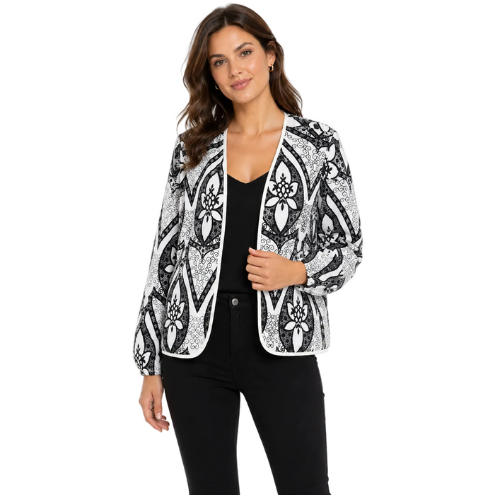 V by Very - Floral Pattern Open Front Blazer (16)