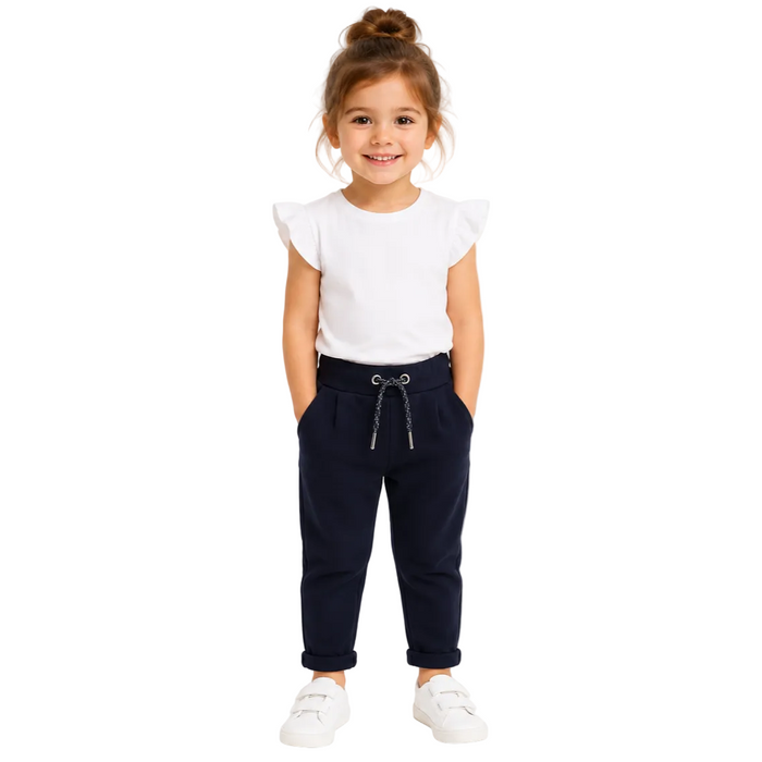 Mayoral - Little Girls Drawstring Jogging Pants Navy Blue