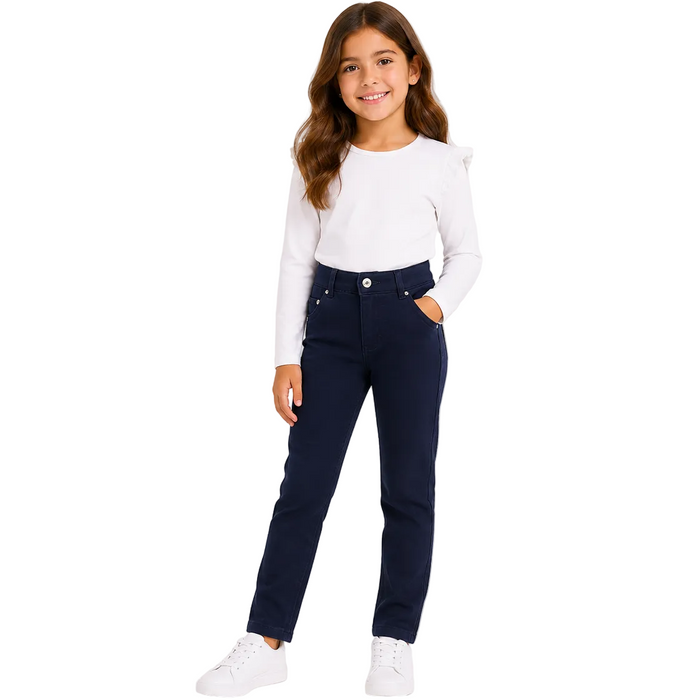 Mayoral - Big Girls  Adjustable Waist Navy Blue Pants