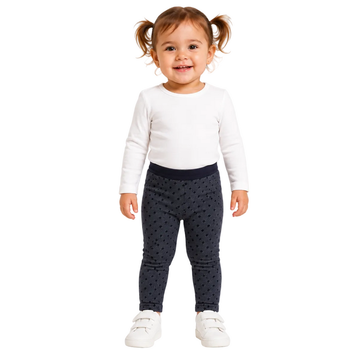 Mayoral - Little Girls Dark Blue Dotted Leggings
