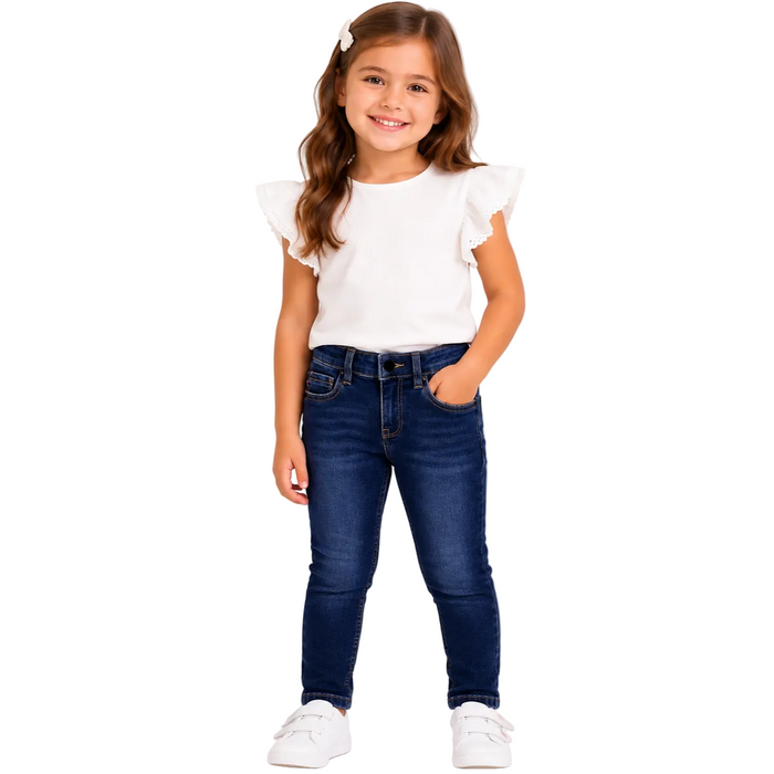 Mayoral - Little Girls Denim Skinny Fit Pants Dark Blue