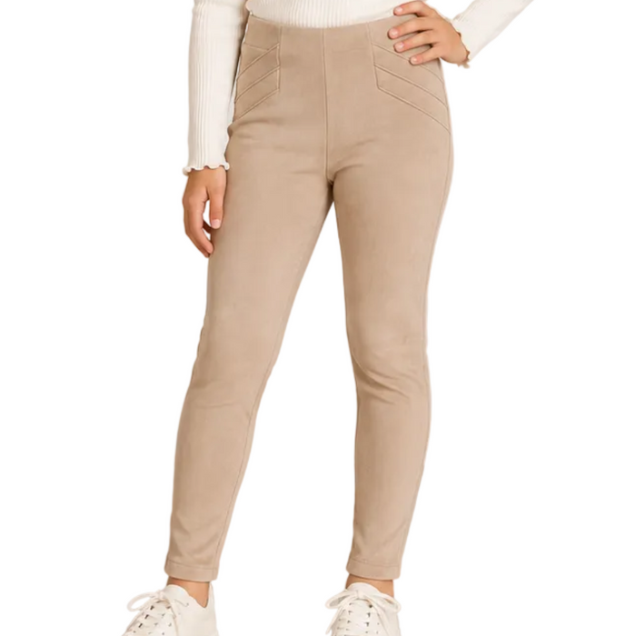 Mayoral - Big Girls Suede Leggings Beige