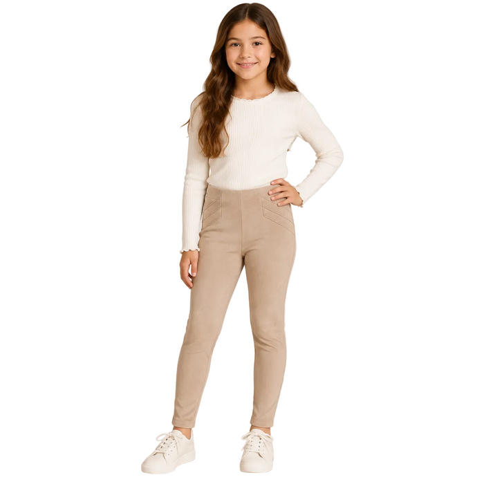 Mayoral - Big Girls Suede Leggings Beige