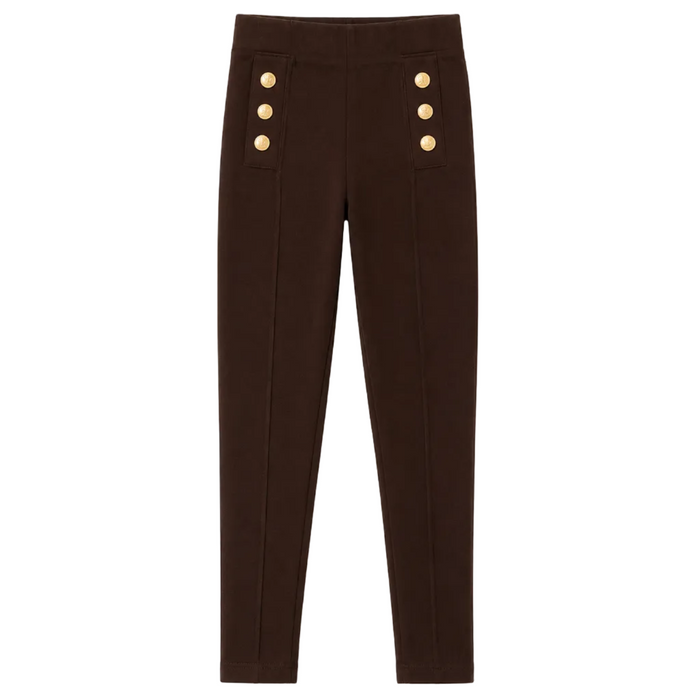Mayoral - Little Girls Choco Brown Leggings With Buttons Design