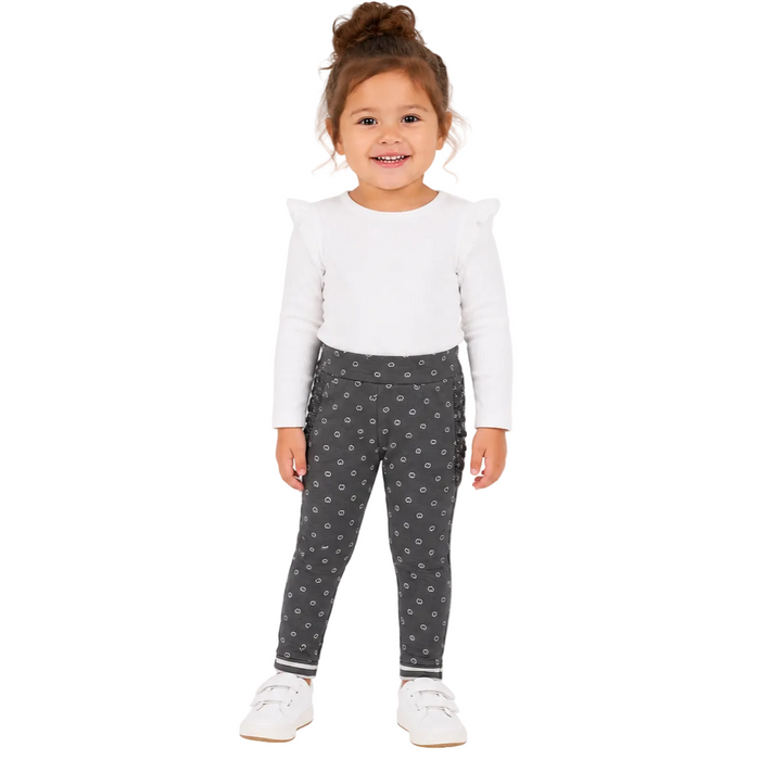 Mayoral - Little Girls Leggings Heart Designs Grey