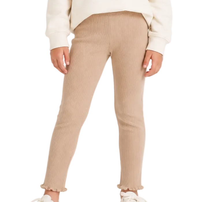 Mayoral - Little Girls Ribbed Beige Leggings