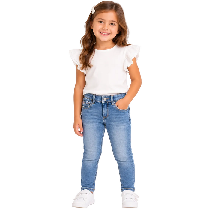 Mayoral - Little Girls Denim Skinny Fit Pants Light Blue