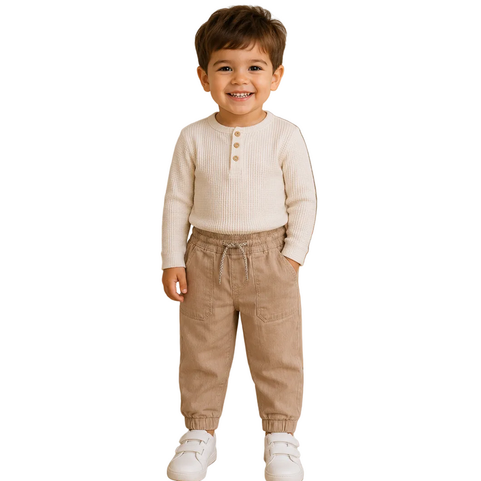 Mayoral - Little Boys Beige Drawstring Jogger Pants