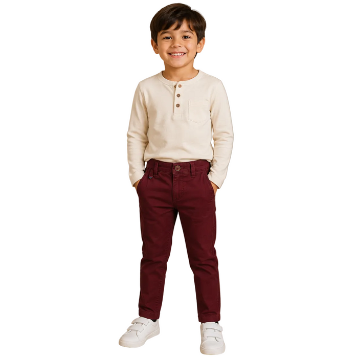 Mayoral - Little Boys Slim Chino Burgundy