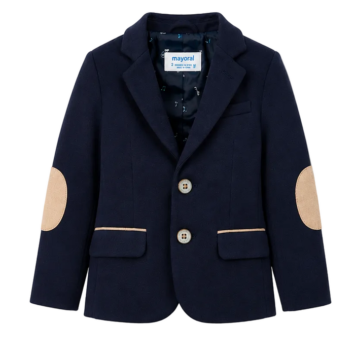 Mayoral - Little Boys Blazer Navy Blue with Elbow Patch