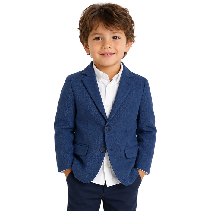 Mayoral - Little Boys Blue Blazer with White Dotted Design