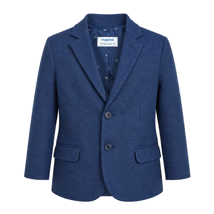 Mayoral - Little Boys Blue Blazer with White Dotted Design
