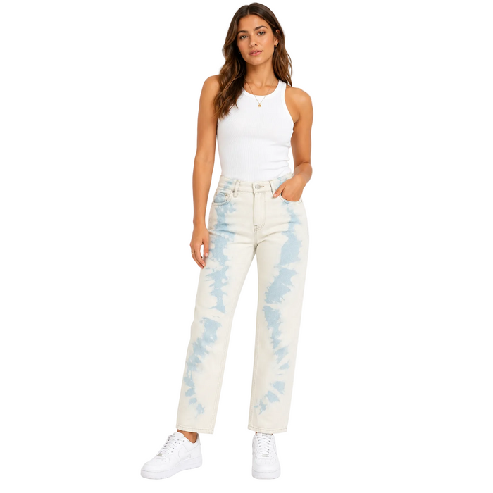 Bershka - Tie-dye Jeans Straight Cropped (36)