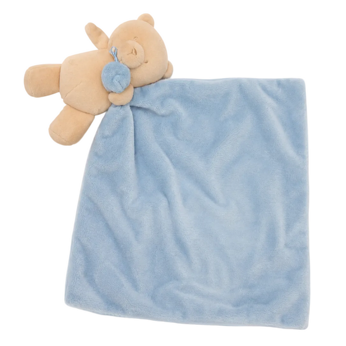 Mayoral - Newborn Light Blue Plush Teddy Bear Mini Blanket