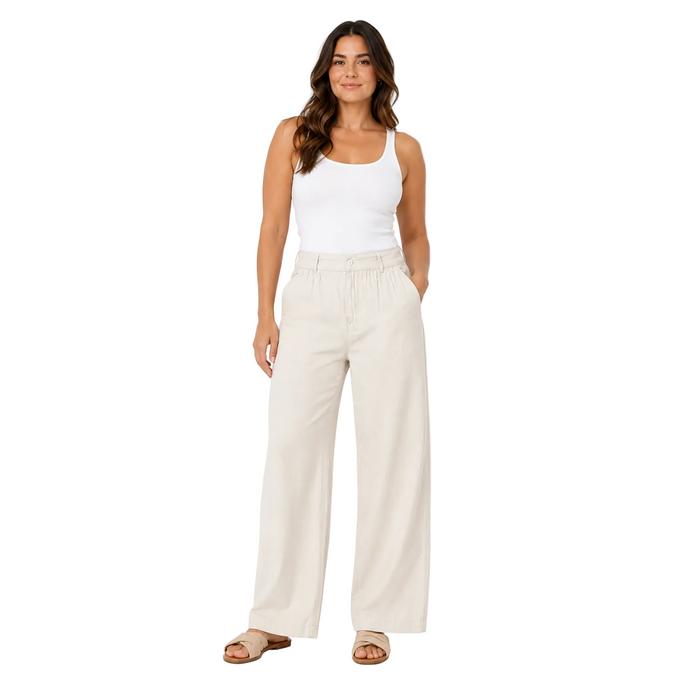 V by Very - Women's Cream Wide Leg Trousers