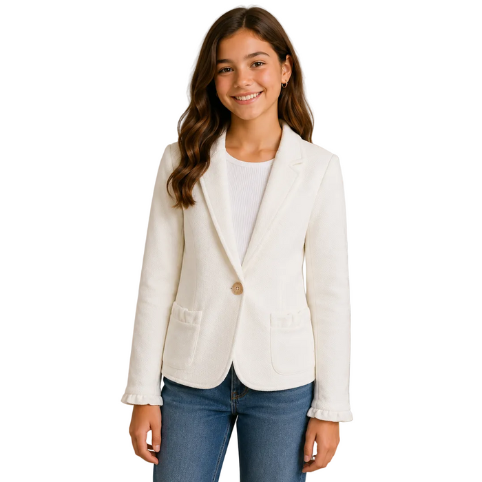 Mayoral - Big Girls Blazer Single Button White