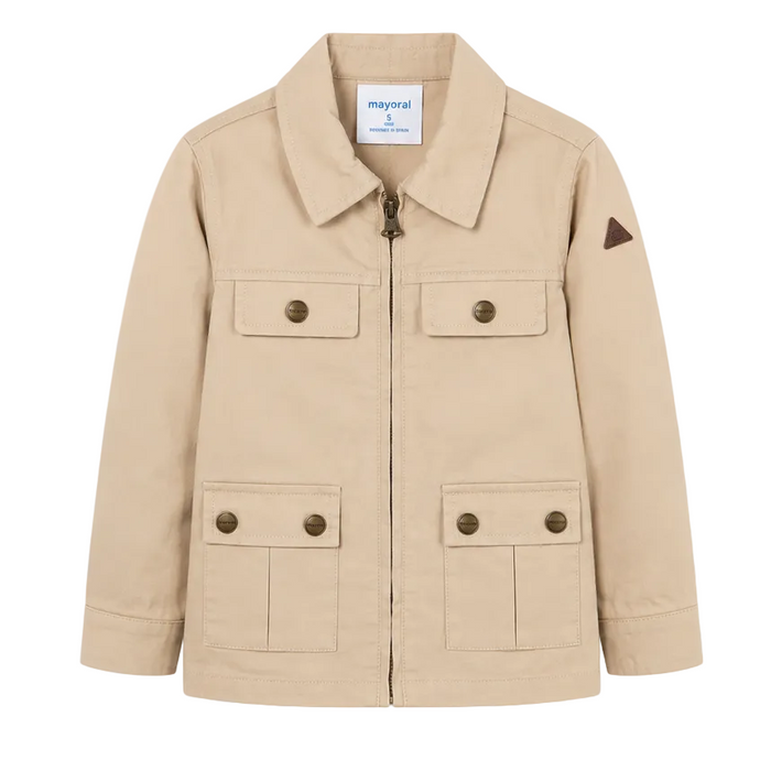 Mayoral - Little Boys Long Sleeve Zipper Down Jacket Beige