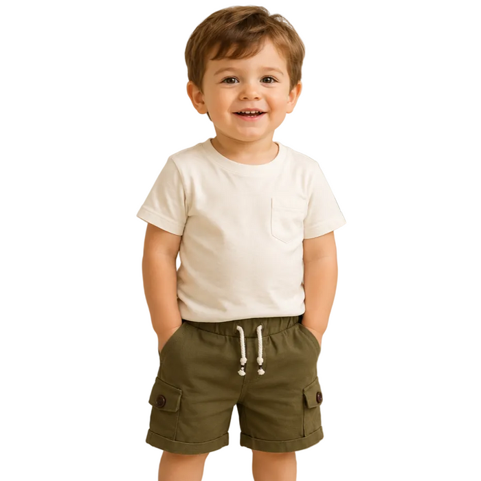 Mayoral - Little Boys Solid Drawstring Shorts Army Green